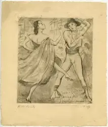 Rollporträtt av Jean Börlin och Carina Ari i uppsättningen "