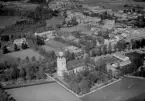 Flygfoto över Orsa kyrka, Orsa 1962.