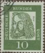 Frimärke ur Gösta Bodmans filatelistiska motivsamling, påbörjad 1950.
Frimärke från Västtyskland, 1961. Motiv av Albrecht Dürer 1471-1528 