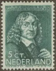 Frimärke med motiv av Franciscus Sylvius, 1614-1672. Läkare,