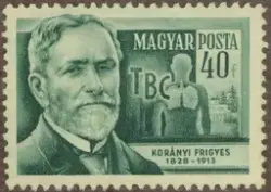 Frimärke med motiv av baron Frigyes Korányi de Tolscsva, 182