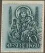 Frimärke ur Gösta Bodmans filatelistiska motivsamling, påbörjad 1950.
Frimärke från Ungern, 1938. Motiv av Maria med barnet: -Patrona Hungariae- Ungerns skyddshelgon.