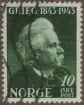 Frimärke ur Gösta Bodmans filatelistiska motivsamling, påbörjad 1950.
Frimärke från Norge, 1943. Motiv av Edvard Grieg 1843-1907 Norsk kompositör 100-årsminne av hans födelse: 1843-1943