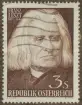 Frimärke ur Gösta Bodmans filatelistiska motivsamling, påbörjad 1950.
Frimärke från Ungern, 1961. Motiv av Frans Liszt 1811-1886. Ungersk tonsättare och pianist 175-årsminne av hans död: 1886-1961-.