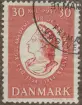 Frimärke ur Gösta Bodmans filatelistiska motivsamling, påbörjad 1950.
Frimärke från Danmark, 1954. Motiv av Kung Frederik V av Danmark 1723-1766. Grundläggare av: Akademien för de skönne kunster 1754 200-årsminne.