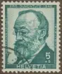 Frimärke ur Gösta Bodmans filatelistiska motivsamling, påbörjad 1950.
Frimärke från Schweiz, 1940. Motiv av Gottfried Keller 1819-1890 Författare. Människoskildrare 