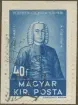 Frimärke ur Gösta Bodmans filatelistiska motivsamling, påbörjad 1950.
Frimärke från Ungern, 1938. Motiv av Stefan Hetvani: 1718-1786 Debreczin universitetet 400 år: 1538-1938.