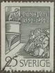 Frimärke ur Gösta Bodmans filatelistiska motivsamling, påbörjad 1950.
Frimärke från Sverige, 1952. Motiv av Olaus Petri (Phase): 