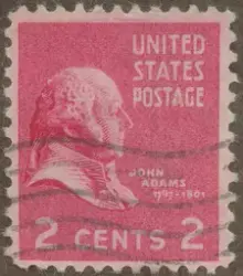 Frimärke med motiv av byst av John Adams, 1735-1826. i Washi