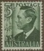 Frimärke ur Gösta Bodmans filatelistiska motivsamling, påbörjad 1950.
Frimärke från Australien, 1951. Motiv av George VI Kung av England