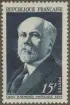 Frimärke ur Gösta Bodmans filatelistiska motivsamling, påbörjad 1950.
Frimärke från Frankrike, 1949. Motiv av Raymond Poincaré 1860-1934 Undervisningsminister Finansminister President