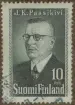 Frimärke ur Gösta Bodmans filatelistiska motivsamling, påbörjad 1950.
Frimärke från Finland, 1950. Motiv av Dr. Juho K. Paasikivi: 1870-1956. Finlands statsminister 1944 och president 1946-1956. 80-årsdag. 1870-1950.