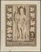 Frimärke ur Gösta Bodmans filatelistiska motivsamling, påbörjad 1950.
Frimärke från Österrike, 1946. Motiv av Staty över Hertig Rudolf IV des Stifters Stefans Domens byggare (Wien): Fuldändte den gotiska stilen 1358-64. 
