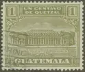 Frimärke ur Gösta Bodmans filatelistiska motivsamling, påbörjad 1950.
Frimärke från Guatemala, 1927. Motiv av Förslag till Nytt centralpostdepartement i Guatemala