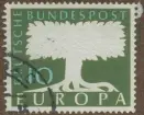 Frimärke ur Gösta Bodmans filatelistiska motivsamling, påbörjad 1950.
Frimärke från Väst Tyskland, 1957. Motiv av Ett stort träd Symbol för Europa