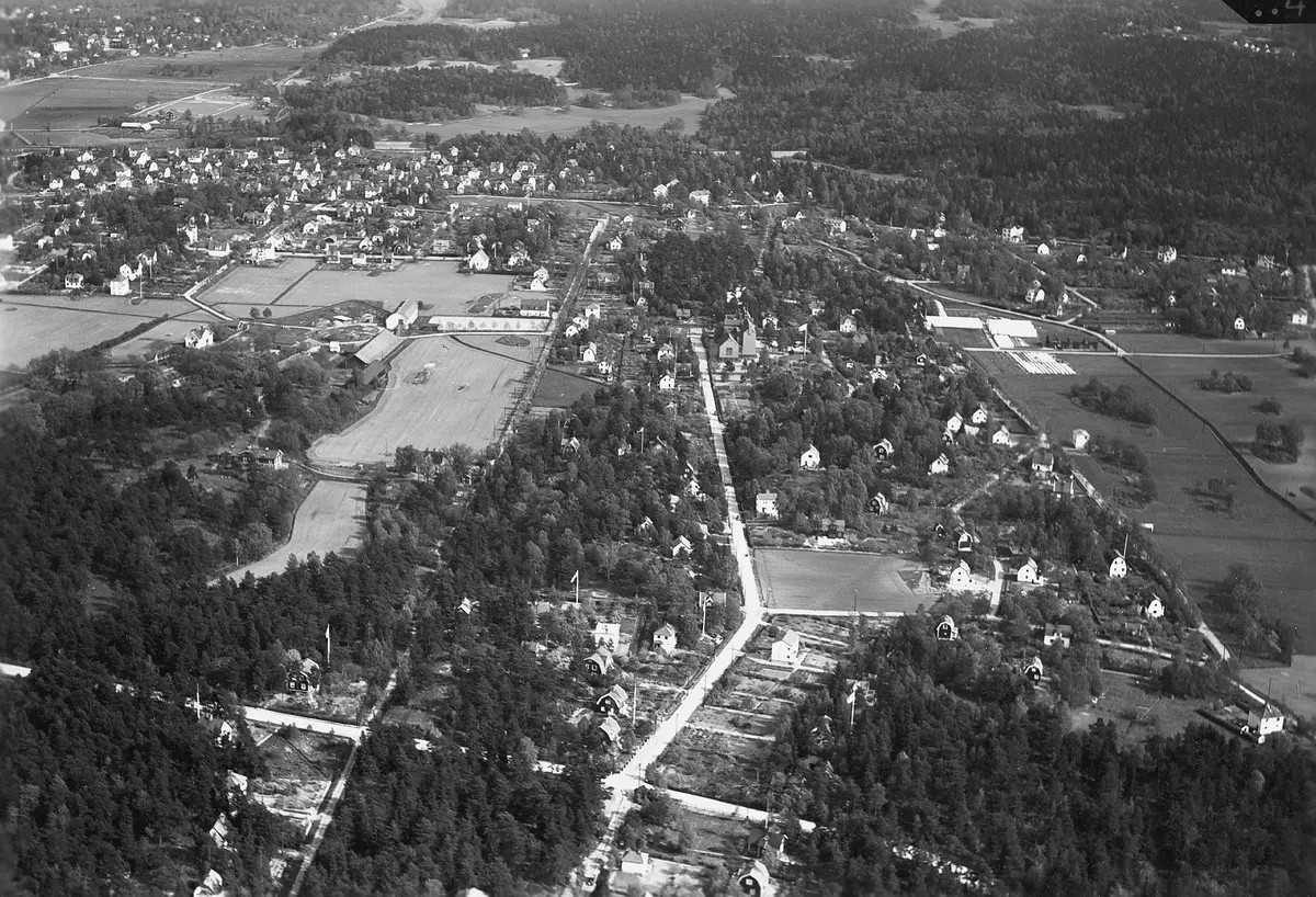 Flygfoto över Älvsjö.