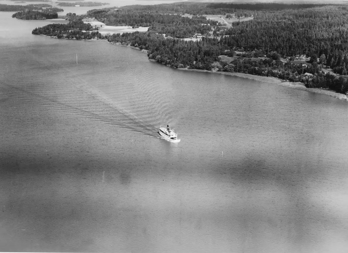 Flygfoto över Stockholm (Nya AB Sanda Tegel).