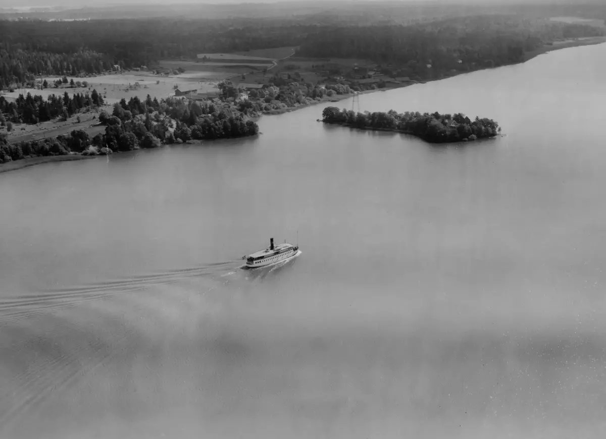 Flygfoto över Stockholm (Nya AB Sanda Tegel).