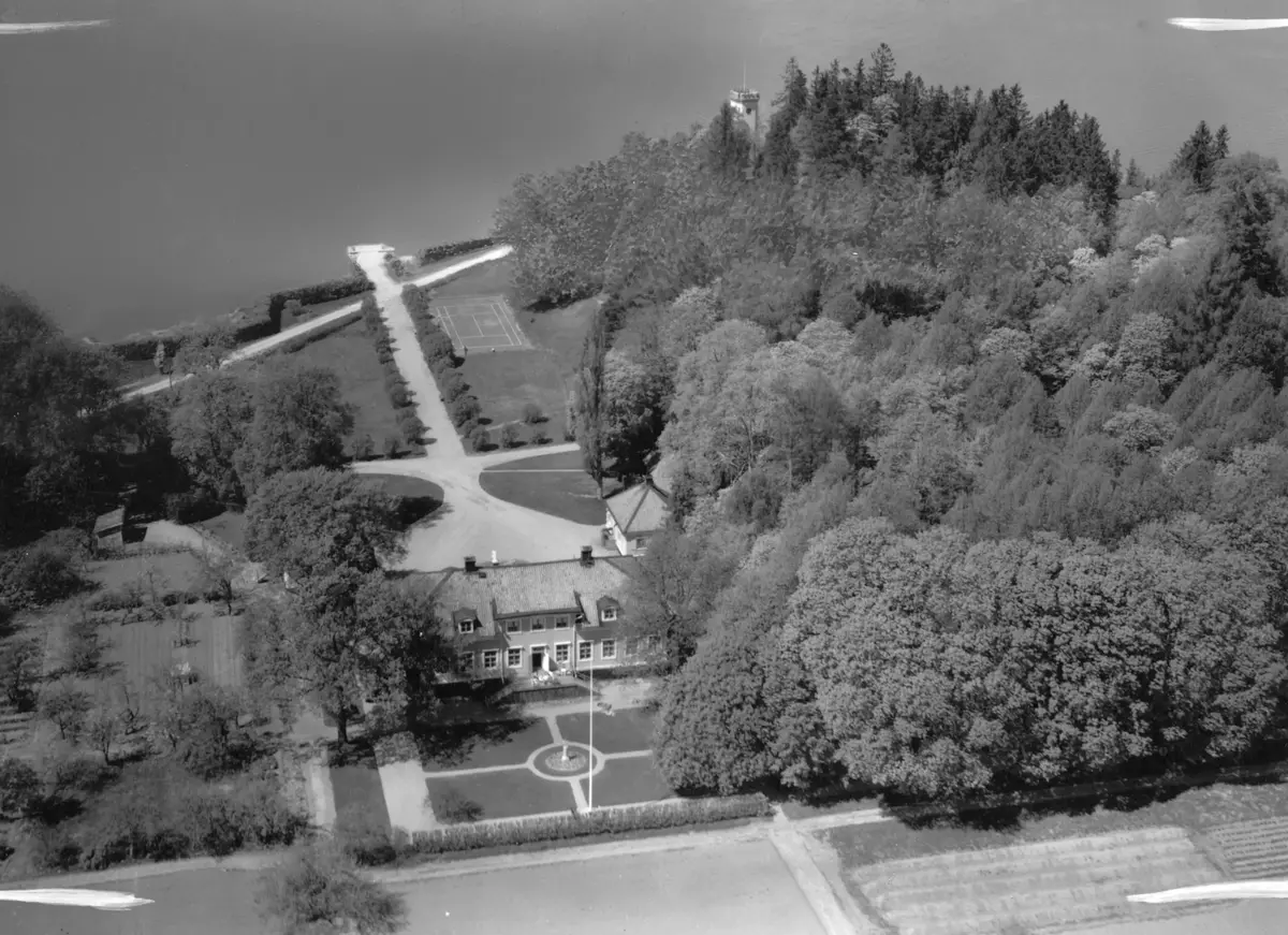 Flygfoto över Norsborgs herrgård.
