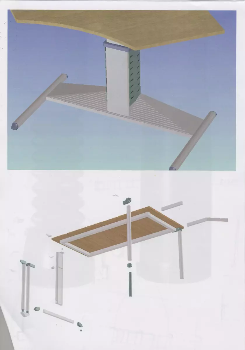 Skisser till ett kontorsmöbelsystem med förvaring och arbetsplatser som omfattar skåp, hurtsar, olika typer av bord, hyllor samt skärmar. Även referensmaterial i form av produktblad, kataloger m m.