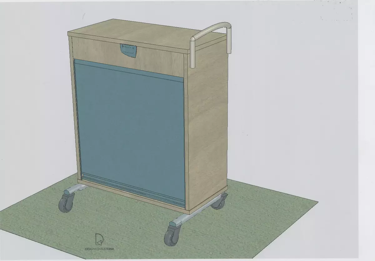Skisser till ett kontorsmöbelsystem med förvaring och arbetsplatser som omfattar skåp, hurtsar, olika typer av bord, hyllor samt skärmar. Även referensmaterial i form av produktblad, kataloger m m.