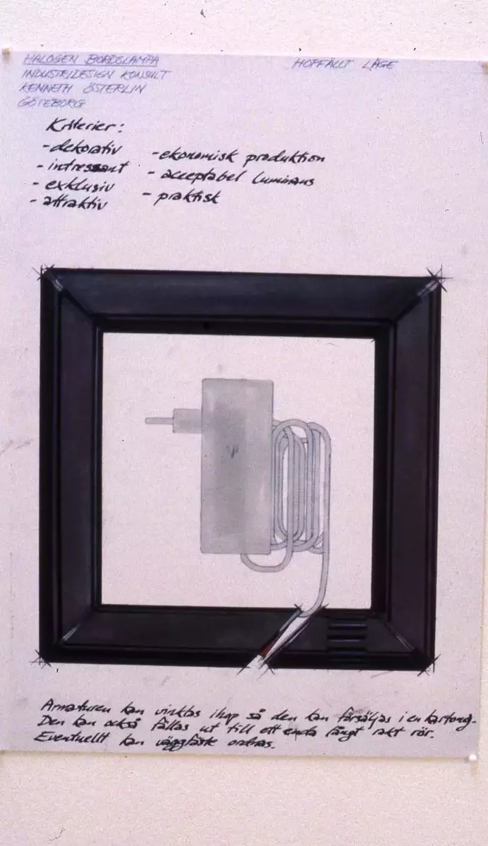 Ledlampa. Skisser på design och fungerande modell på ledlampa för Brio tåg. Eget projekt.