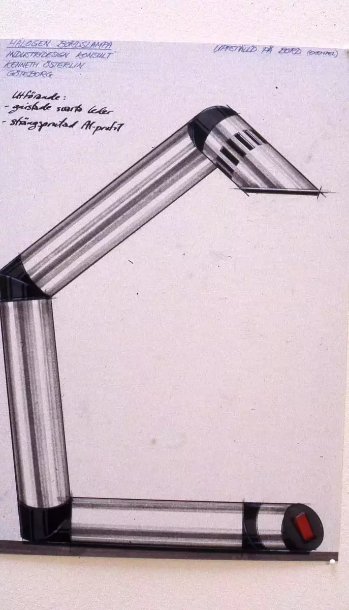 Ledlampa. Skisser på design och fungerande modell på ledlampa för Brio tåg. Eget projekt.