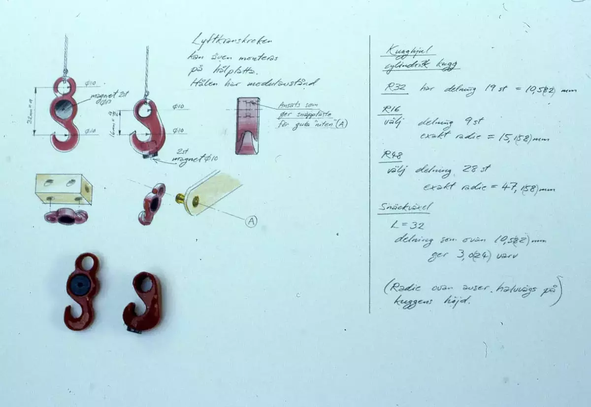 Nya koncept för BRIO Mec byggsats. Tekniksatser som kugghjul och pneumatik (luft), figurer och verktygsbälte. Designskisser och modeller.