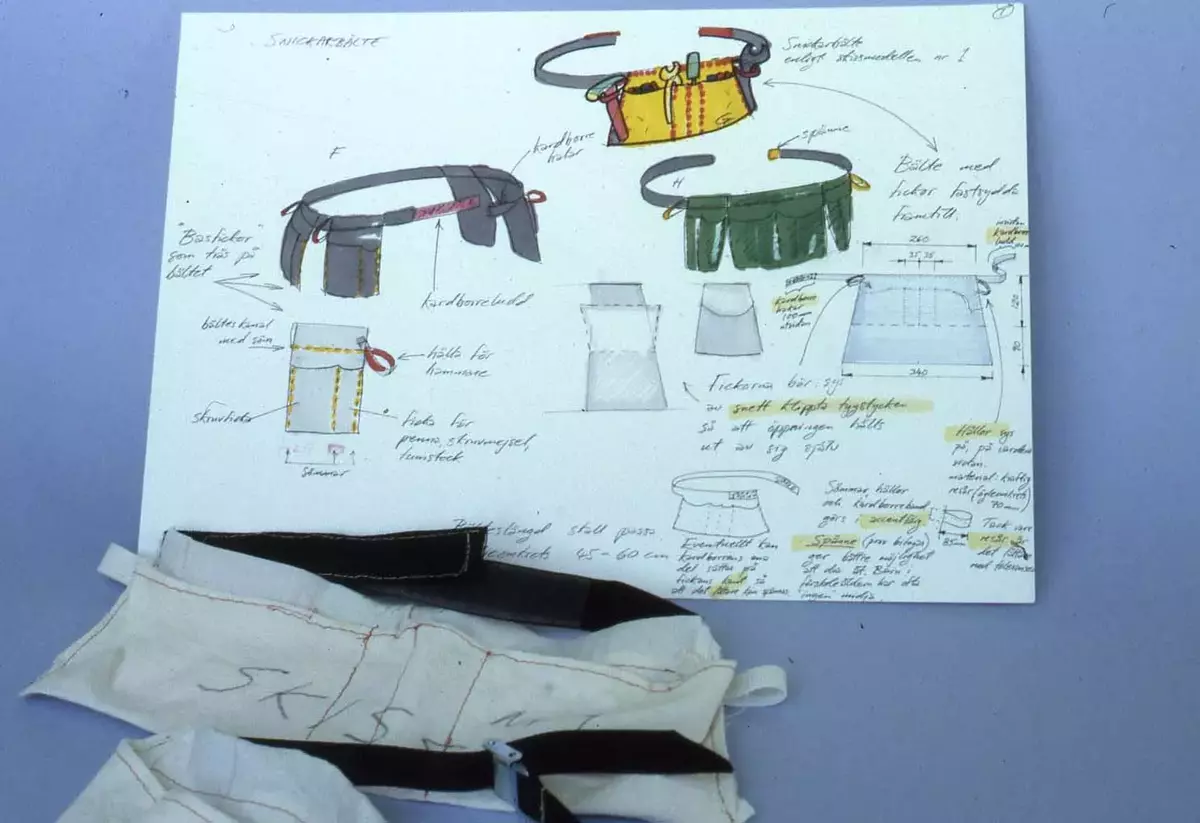 Nya koncept för BRIO Mec byggsats. Tekniksatser som kugghjul och pneumatik (luft), figurer och verktygsbälte. Designskisser och modeller.