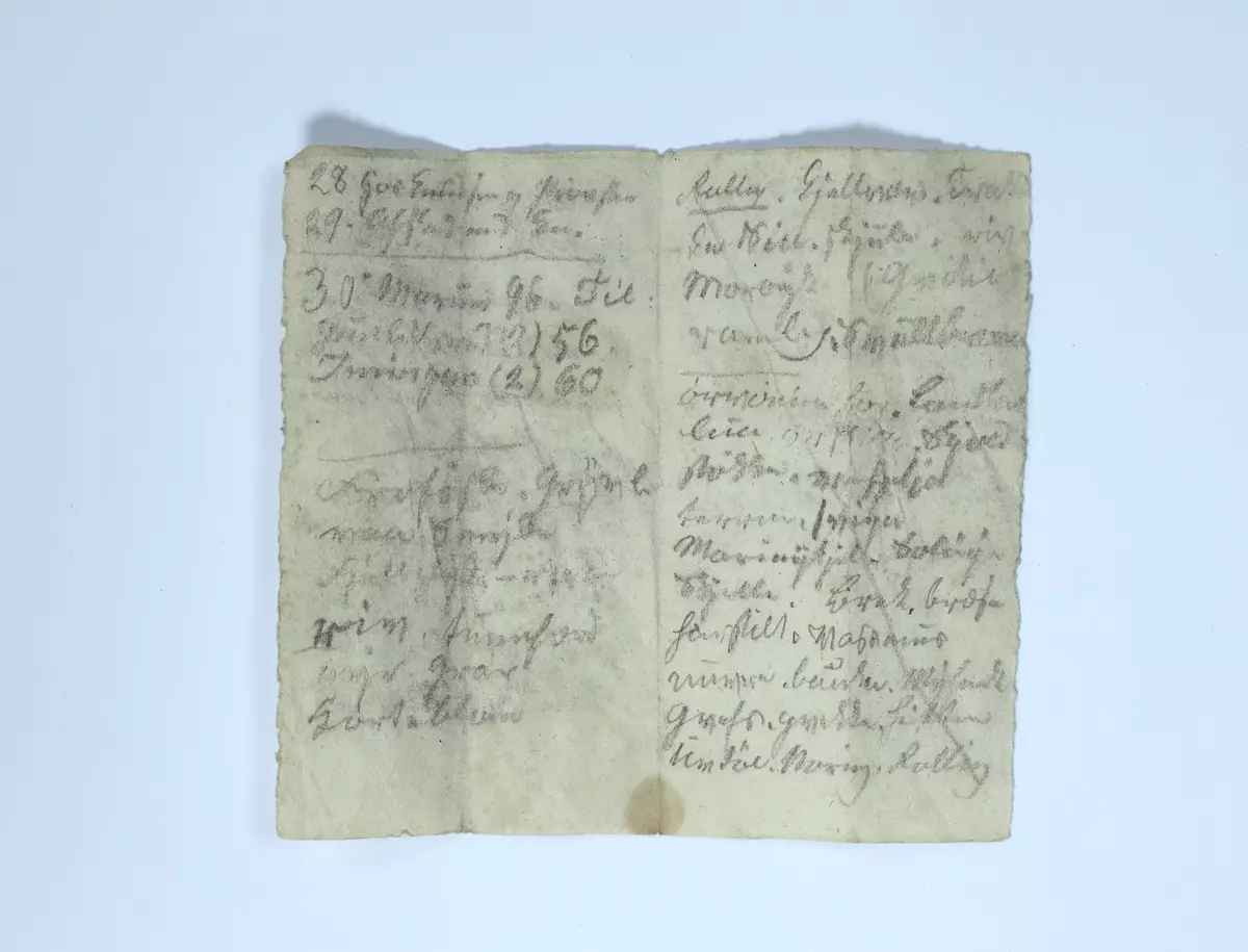 Fragment med påskrift av Ivar Aasen
