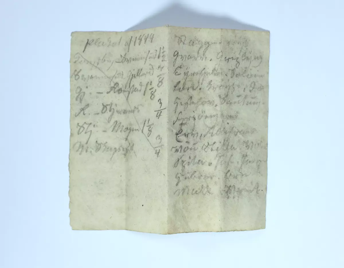 Fragment med påskrift av Ivar Aasen