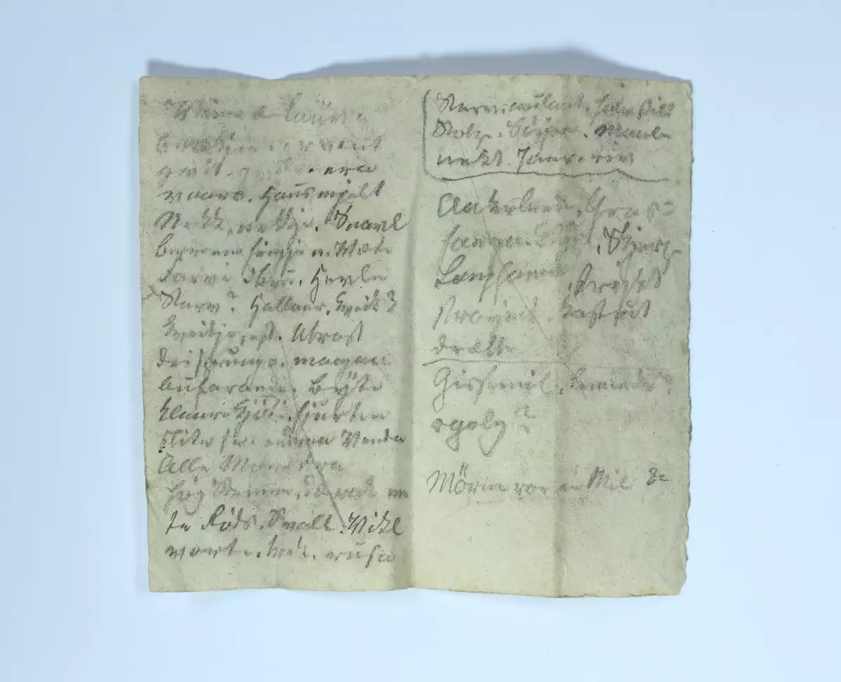 Fragment med påskrift av Ivar Aasen
