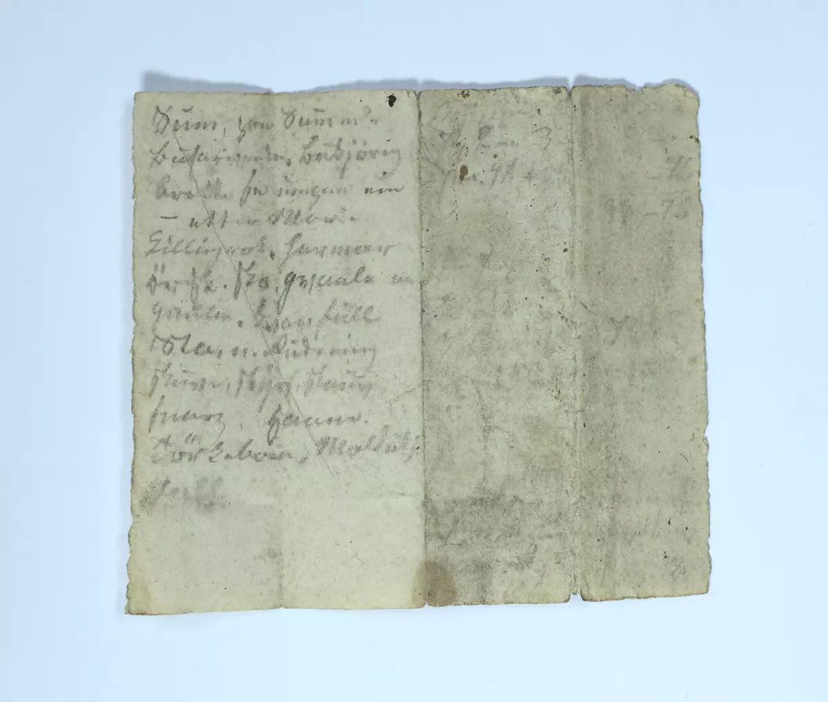 Fragment med påskrift av Ivar Aasen