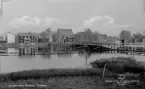 Borlänge, Torsång 1949. Flottbro över Dalälven.