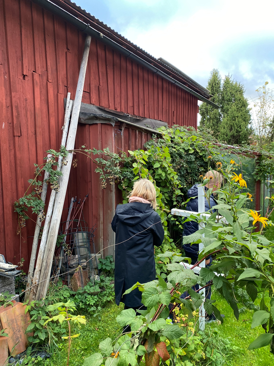 Uthuslänga inom fastigheten Strömsbro 65:3, rödfärgad panel