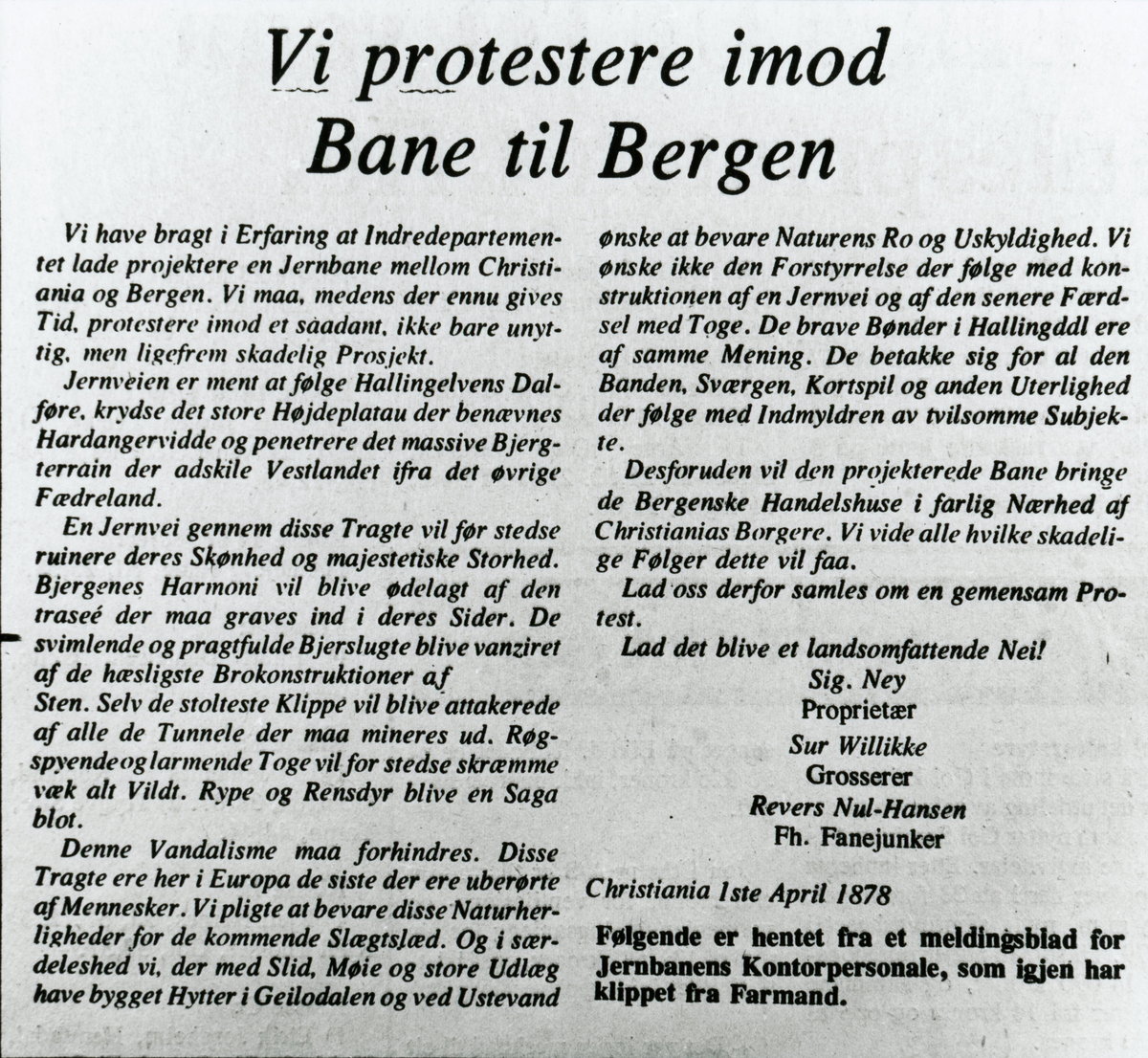 Vise frå Bergensbanen.