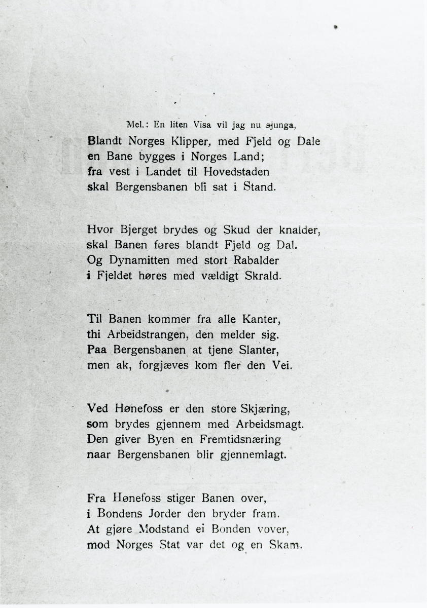 Vise frå Bergensbanen.