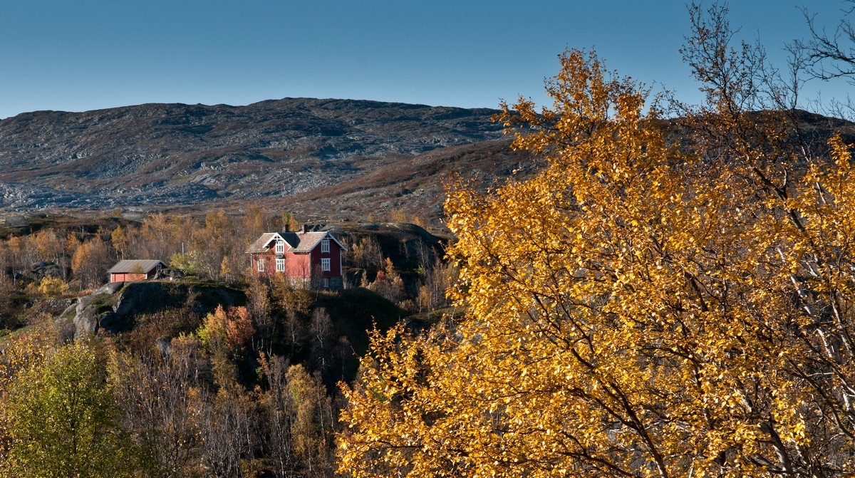 Gamle Norddalsenden vokterbolig på Ofotbanen, rett ved siden av gamle Norddalsbrua. Foto: Harald Harnang.