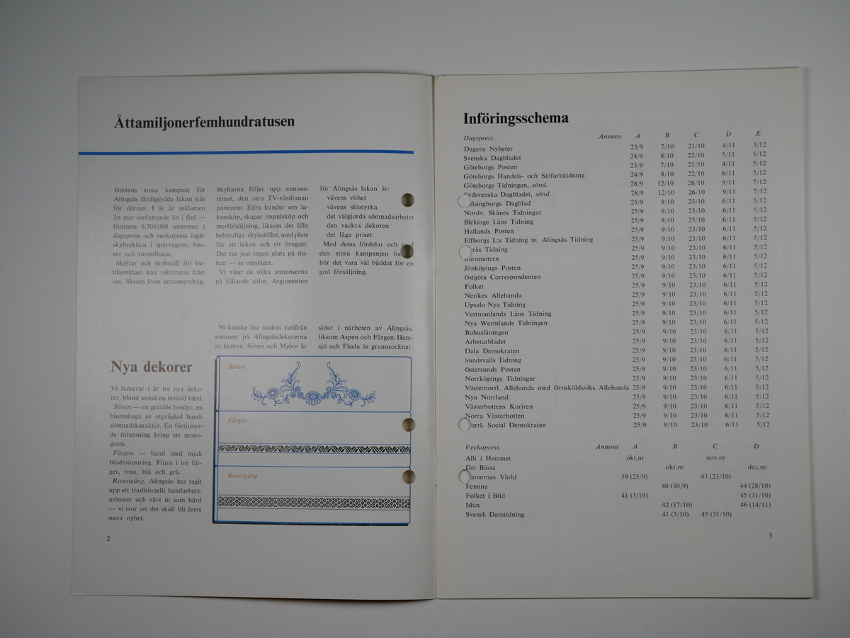 Spindelväven.

Tidskrift utgiven av Alingsås bomullsväveri AB 1956 - 1959.
11 nummer (a - k).