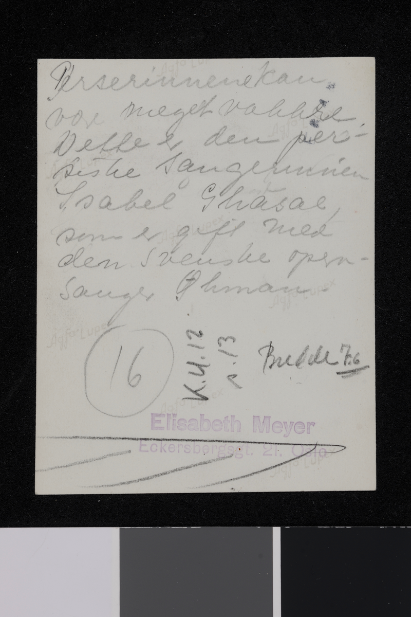 Portrett av keiserinne Soraya. Fotografier tatt av/ samlet inn av Elisabeth Meyer fra reise til Iran 1929.