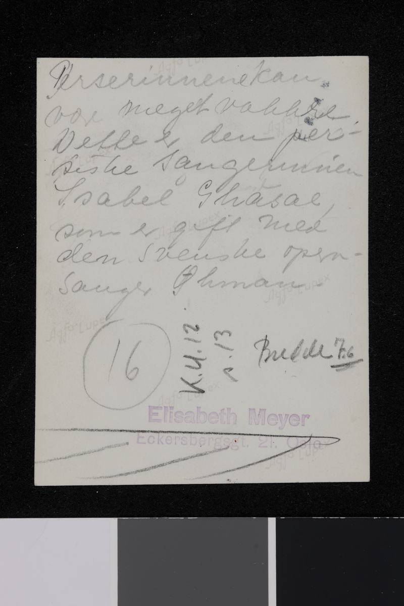 Portrett av keiserinne Soraya. Fotografier tatt av/ samlet inn av Elisabeth Meyer fra reise til Iran 1929.