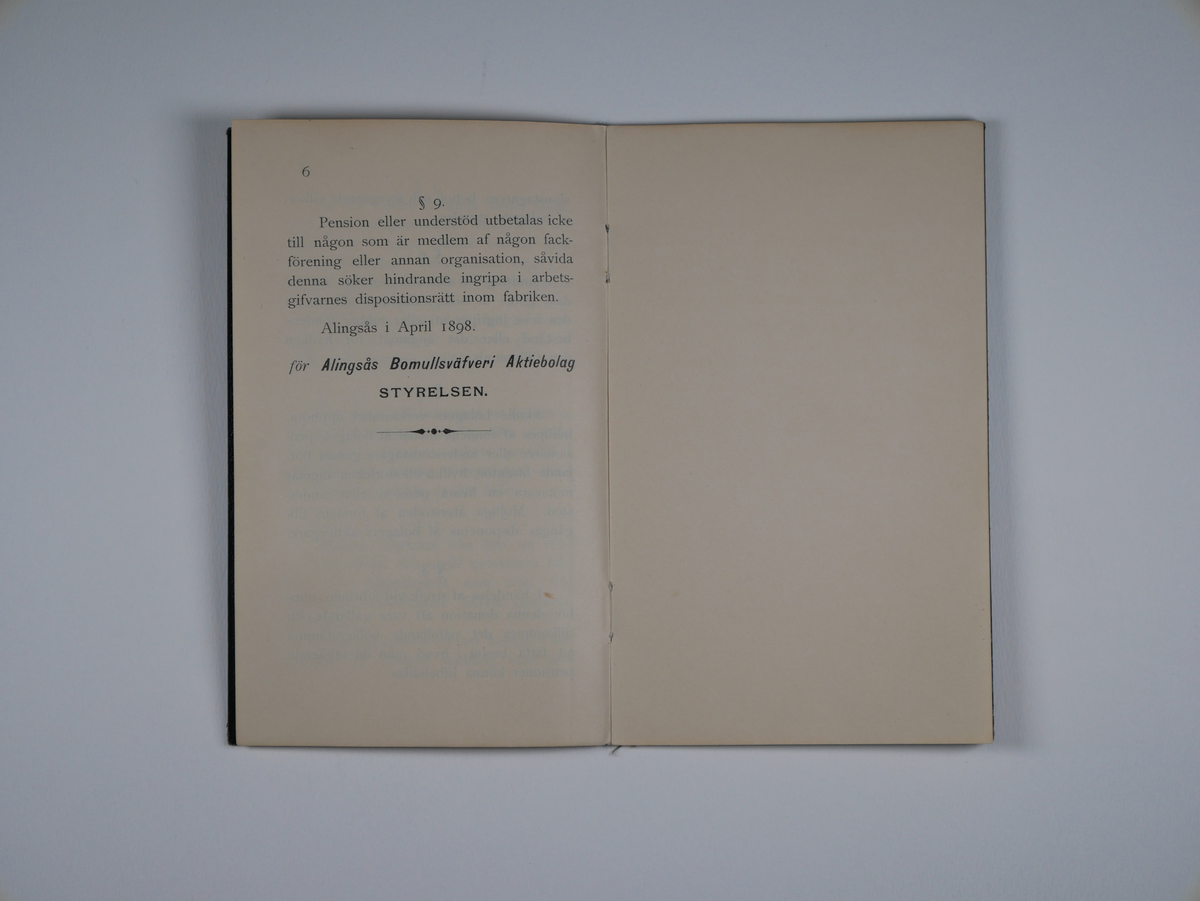 Alingsås Bomullsväveri AB

Reglemente för Alingsås Bomullsväfveris aktiebolags pensions- och understödsfond.
6 sidor. 
Göteborgs Litogr. Aktiebolag, 1898

Gåva 1983-05 Almedahls AB, Alingsås