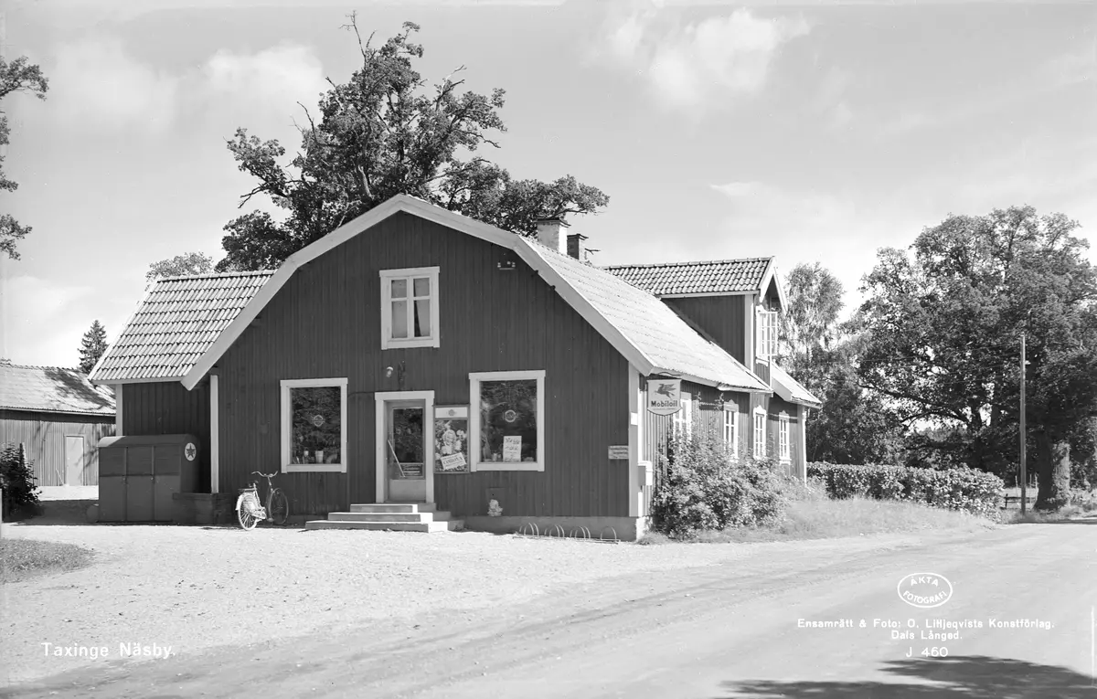 Näsby affär; Taxinge
Markbild. O. Lilljeqvist Konstförlag; Dals Långed.

