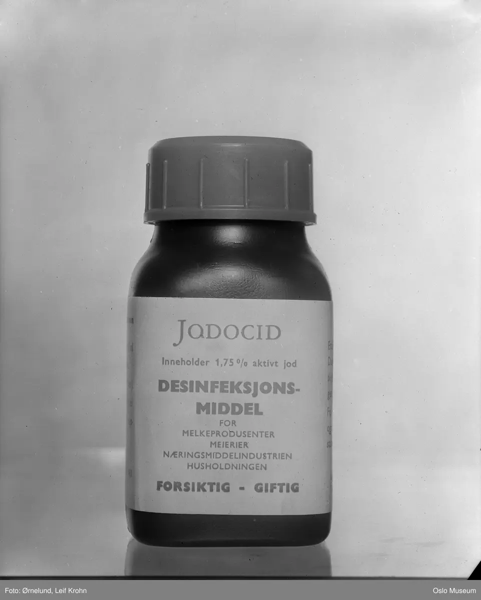 plastflaske, Jodocid desinfeksjonsmiddel
