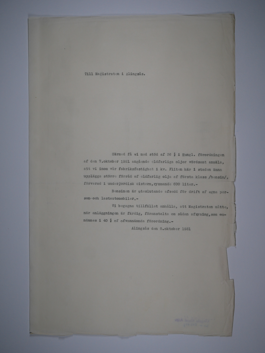 Alingsås Bomullsväveri AB

Protokoll med mera rörande bland annat Alingsås bomullsväveri och Charles Hill.
Magistraten, Alingsås 1923 - 1935.
Bunt.

Gåva 1983-05 av Almedahls AB
