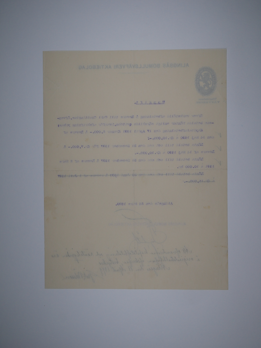 Alingsås Bomullsväveri AB

Utdrag ur blandade domstolsprotokoll, 1898 - 1914.
Bunt.

Gåva 1983-05 av Almedahls AB