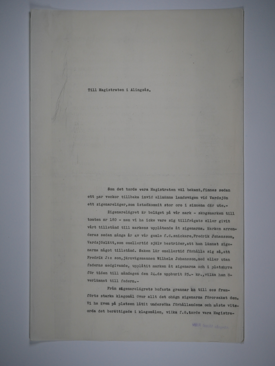 Alingsås Bomullsväveri AB

Protokoll med mera rörande bland annat Alingsås bomullsväveri och Charles Hill.
Magistraten, Alingsås 1923 - 1935.
Bunt.

Gåva 1983-05 av Almedahls AB
