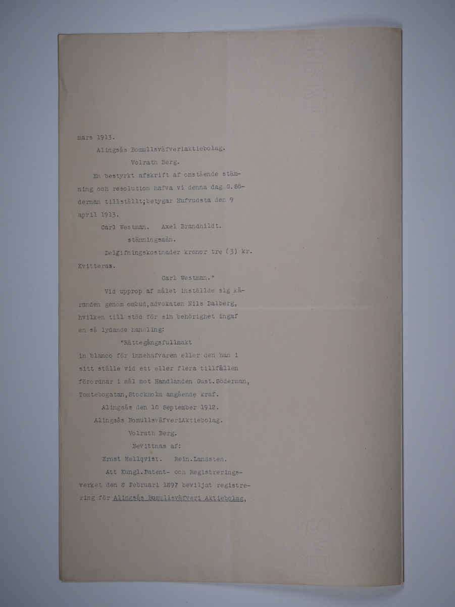 Alingsås Bomullsväveri AB

Utdrag ur blandade domstolsprotokoll, 1898 - 1914.
Bunt.

Gåva 1983-05 av Almedahls AB