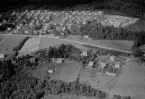 Flygfoto över Solhaga och Källhagen, Vikmanshyttan 1962.