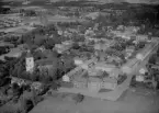 Flygfoto över Säter och kyrkan 1964.